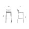Nardi Cassia high barstool - dimensions