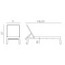 Nardi Plano sunloungers dimensions