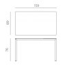 Nardi Piave 160x90 dining table dimensions