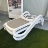 2 x Nardi Alfa outdoor sun loungers in bianco/tortora