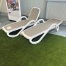 Nardi Alfa outdoor sun lounger in bianco/tortora