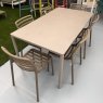 Nardi Doga Bistrot dining chair sitting around 160x90cm table